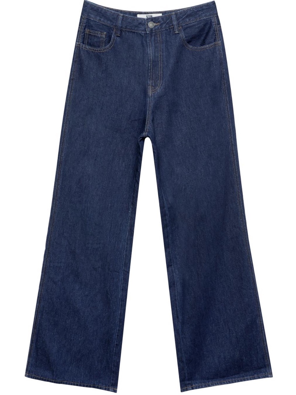 NWOT‎ Stradivarius STR Teen Blue Denim Wide Leg Baggy Jeans Size 8
